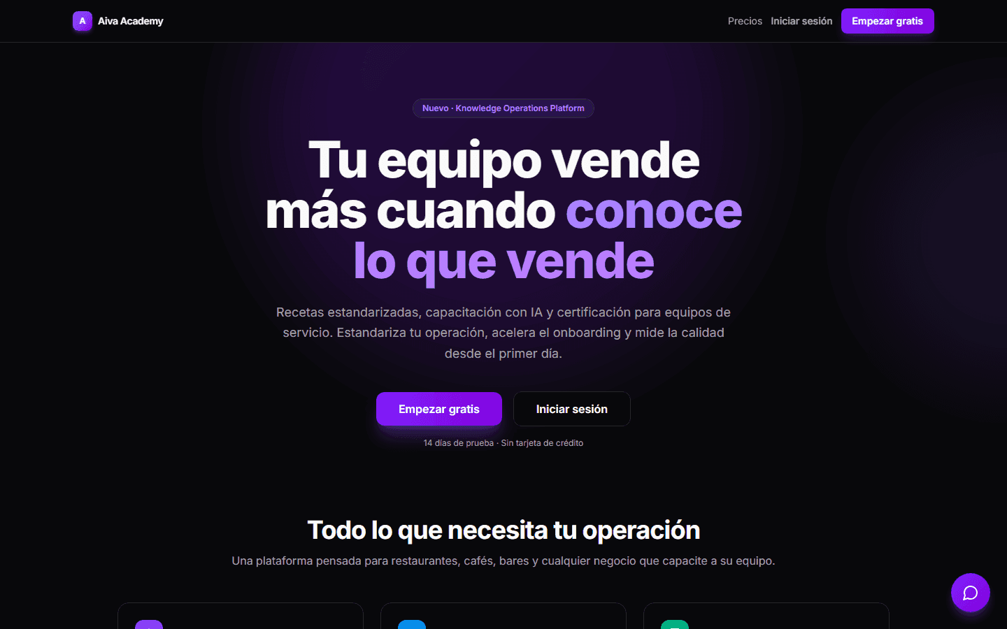 Aiva Academy dashboard